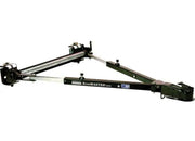 Black and silver Snowmaster 1000 plow with adjustable arms on Roadmaster Tow Bar Class IV