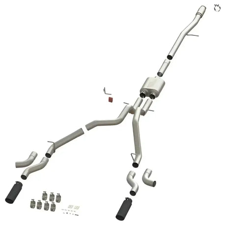 Dual exhaust system on 50101 Speedfx Cat-Back Exhaust Silvrd Sierra pickup truck