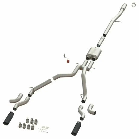 Exhaust system components of 50101 Speedfx Cat-Back Exhaust for Silvrd Sierra