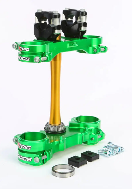 501330401101 Rocs Tech Clamp Set Green Kawasaki 23mm - ROCS