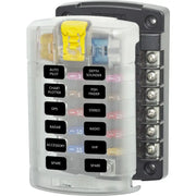 5029-BSS Blue Sea Fuse Block Stblade 12Circ W/Cvr