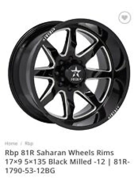 50R-1790-97-12M Rbp-Pilot Cobra 17X9 Black 129Mm - Wheel