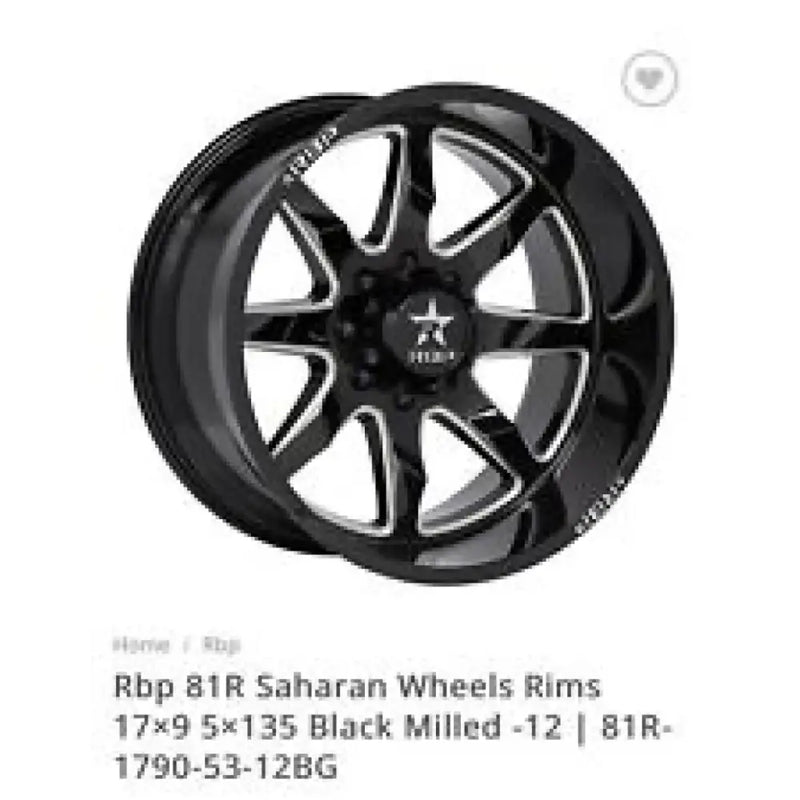 50R-1790-97-12M Rbp-Pilot Cobra 17X9 Black 129Mm - Wheel