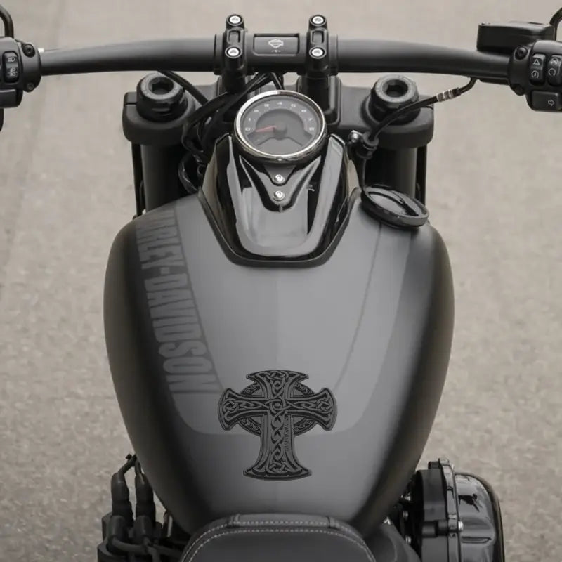 51-03-1010B Tank Pad Celtic CroSS Clear/Black - Universal