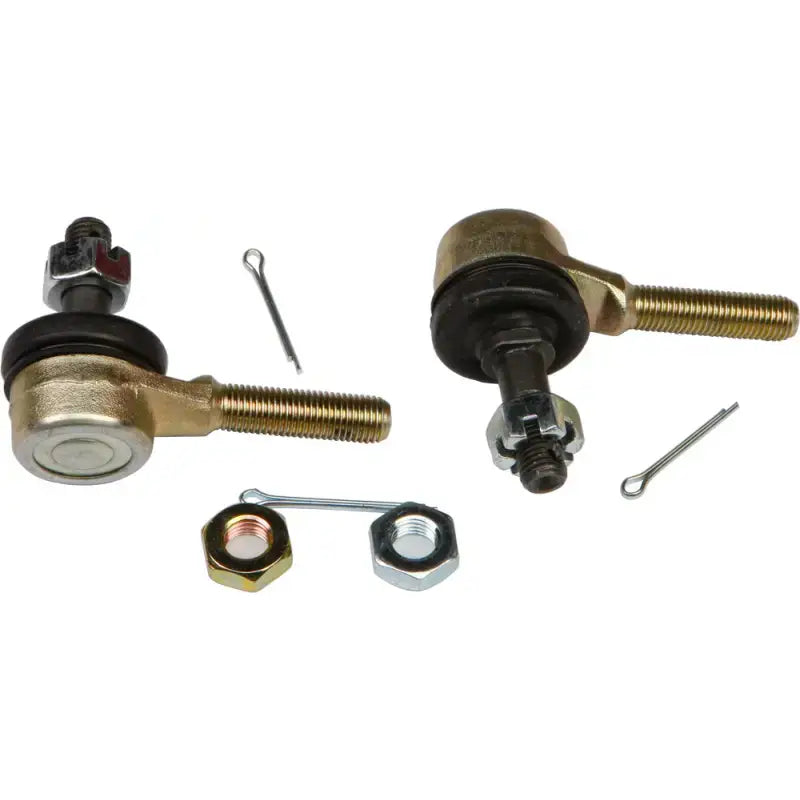 Two tie rod ends with hardware.