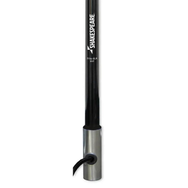 5104-BLK Shakespeare 4' 6Db Classic Vhf Chrome Ferrule antenna for marine, RV, automotive, powersports, and off-road use with superior signal reception, durable construction, and chrome ferrule, AVADA - Best Sellers, Must Haves