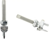 Chrome fuel petcock with integrated filter screen for high flow fuel and easy control