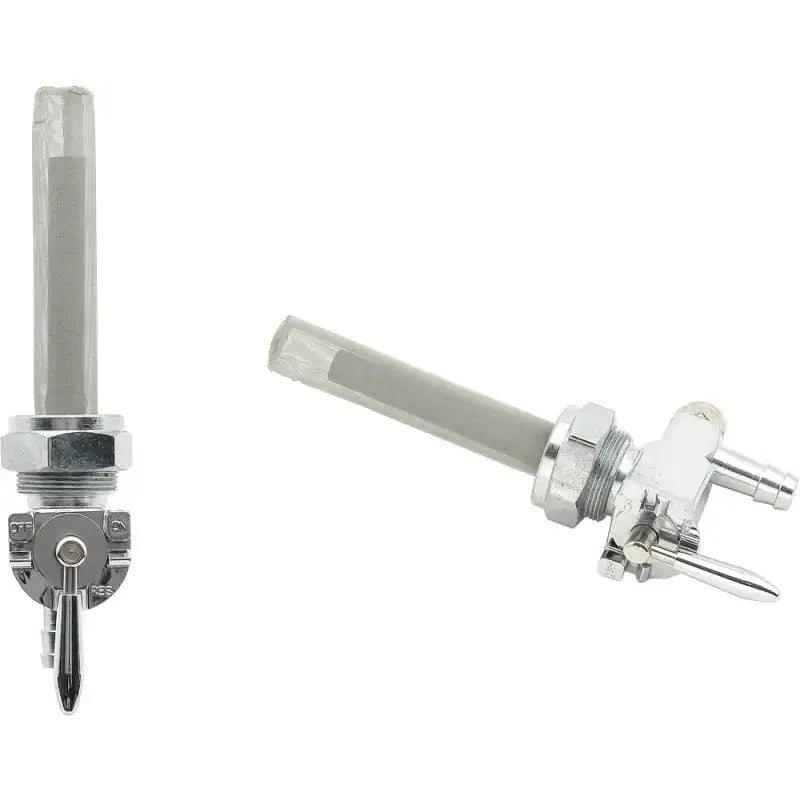 Chrome fuel petcock with integrated filter screen for high flow fuel and easy control