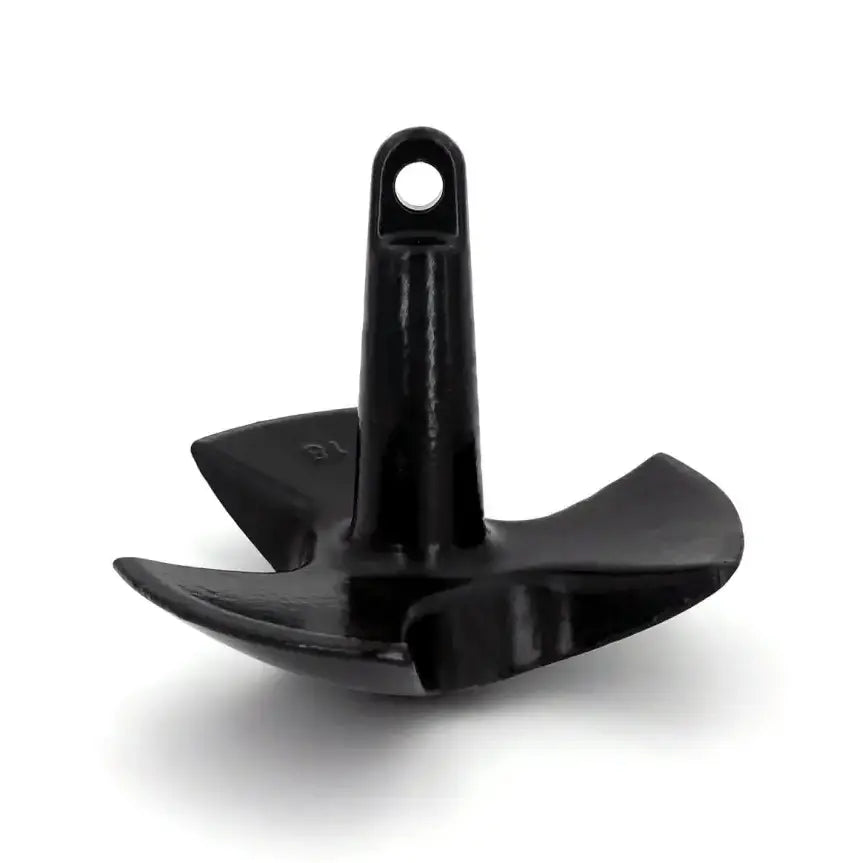 Black 512-E-UPC Greenfield 12 Lb. River Anchor on white background.