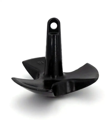 Black 512-E-UPC Greenfield 12 Lb. River Anchor - front view showing blade and shank design.