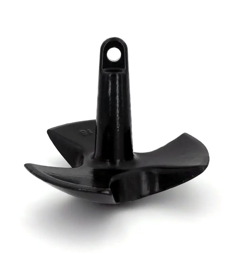 Black 512-E-UPC Greenfield 12 Lb. River Anchor on white background.