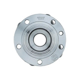 Silver metal wheel hub with bolt holes for Moog Hub Assembly or hub assembly fits