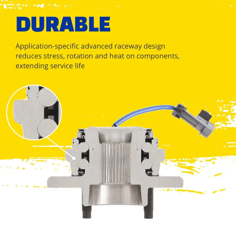 Durable Moog hub assembly with advanced raceway design for smooth rides