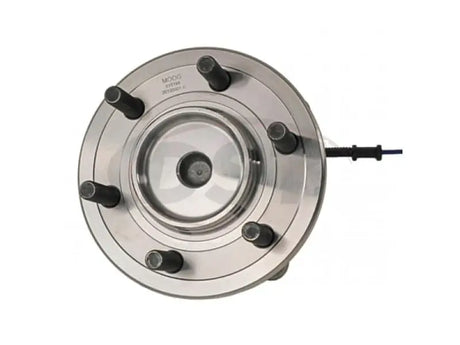 Silver Moog hub assembly with studs for easy install and durability