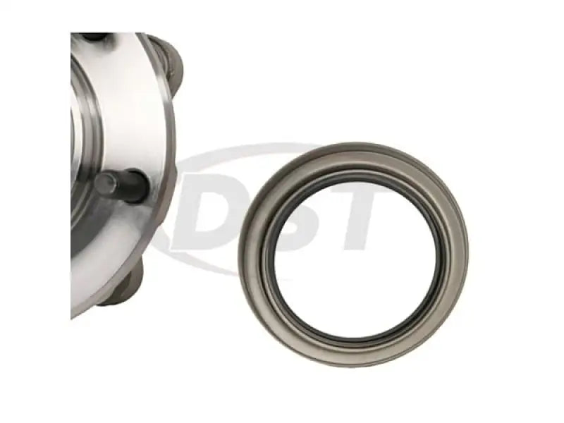 Silver metal wheel hub and seal for Moog Wheel Bearing and Hub Assembly
