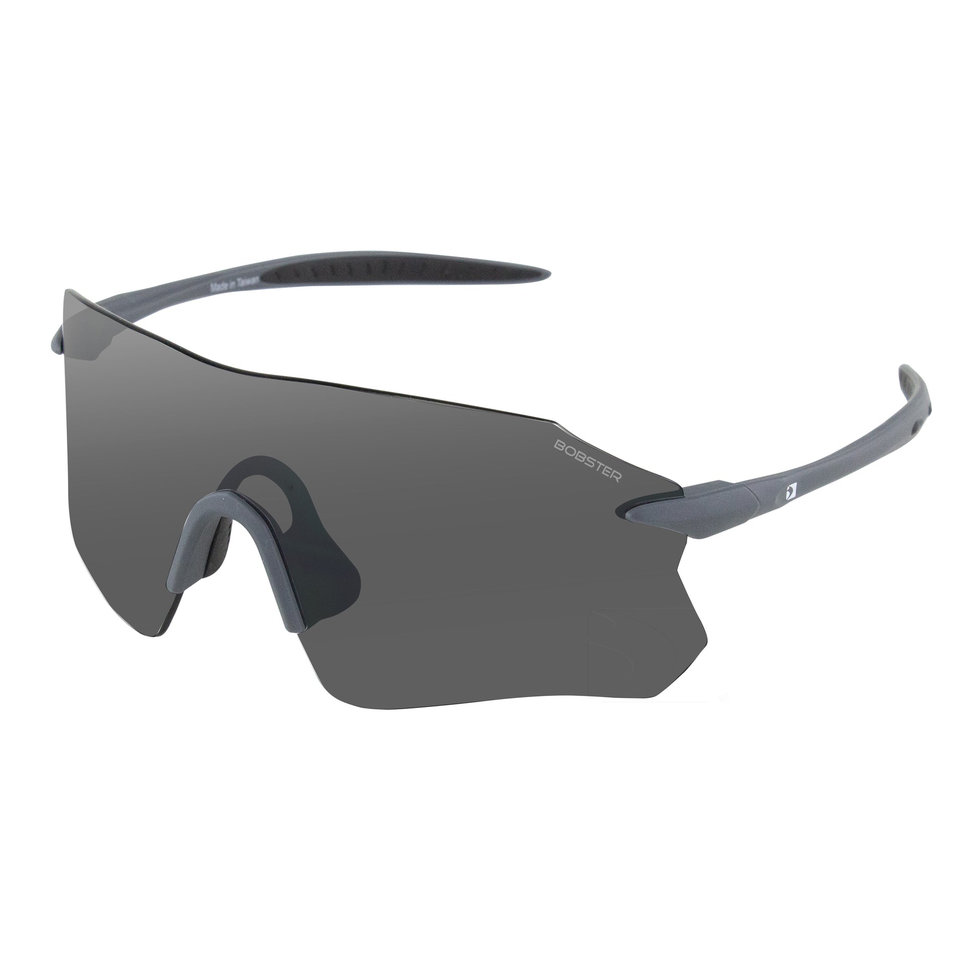 Bobster Aero Cycling Sunglasses Eyewear Aero : Baer01 - Matte Gray Frame Mirror Lens Sunglass