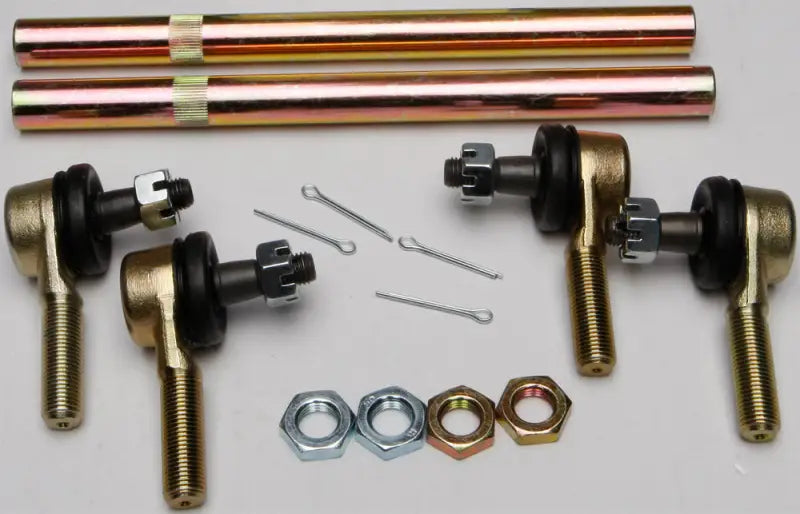 Automotive steering linkage and tie rod ends kit for tie rod upgrade and rod upgrade kit