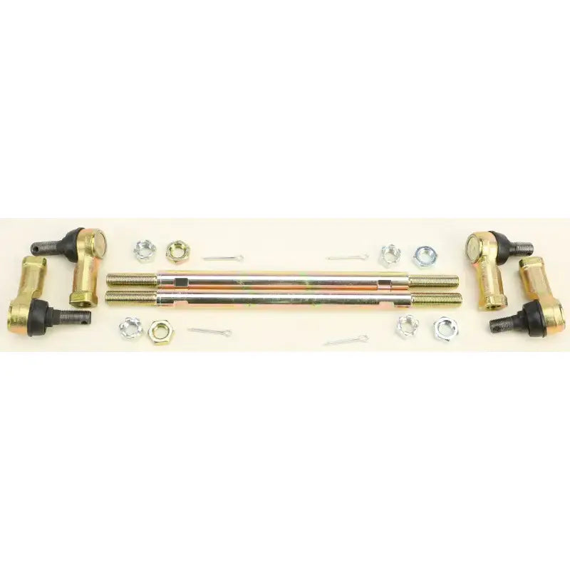 Gold-colored tie rod linkage components in 52-1032 Tie Rod Upgrade Kit for better steering
