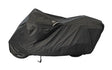 Covered motorcycle with Weatherall Plus Ratchet for extra protection in black