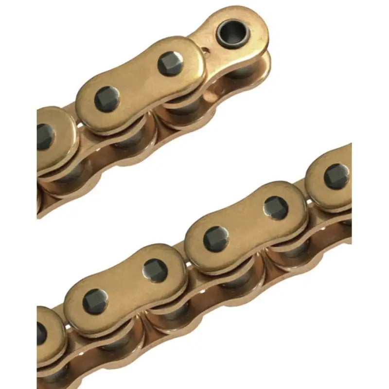 Gold-colored roller chain 520MVXZ2-130G for street applications in Chain MVXZ2 series