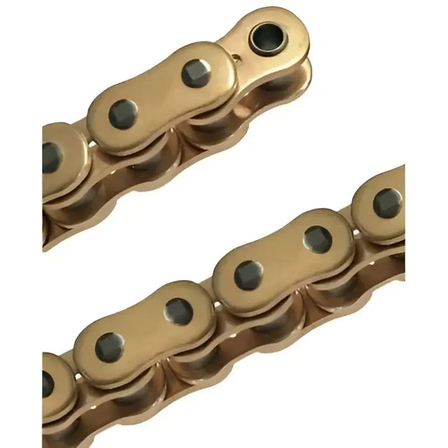 Gold-colored roller chain 520MVXZ2-130G for street applications on chain MVXZ2 models