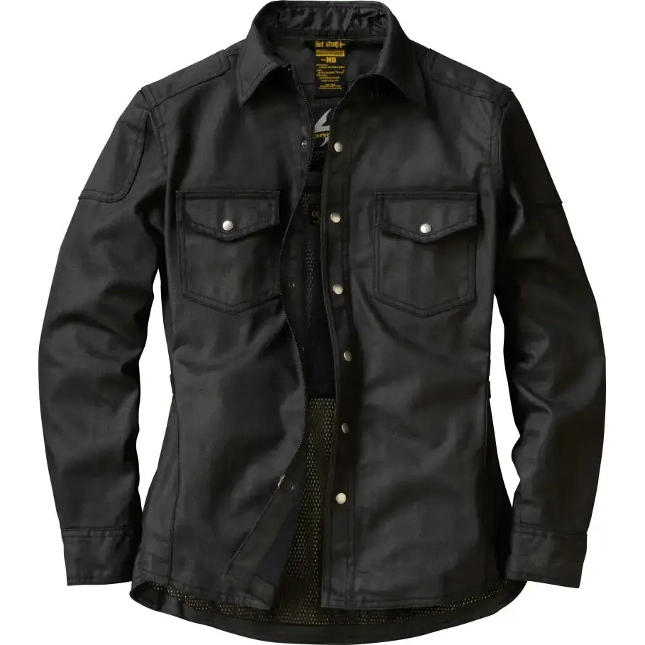 SCORPION EXO 52101-5 Covert Womens Wax Riding Shirt Black Lg