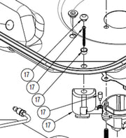 Diagram showing the installation of the 521151 Suburban Mfg Kit Corner Mtg Clamp for RV, automotive, powersports, off-road, marine, exterior, truck accessories, interior, truck bed, and RV parts, Inside RV, RV Indoor Accessories, AVADA - Best Sellers