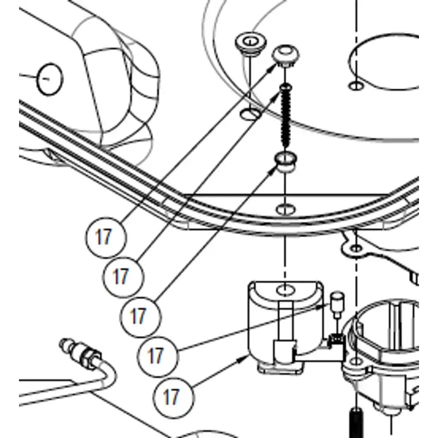 Diagram showing the installation of the 521151 Suburban Mfg Kit Corner Mtg Clamp for RV, automotive, powersports, off-road, marine, exterior, truck accessories, interior, truck bed, and RV parts, Inside RV, RV Indoor Accessories, AVADA - Best Sellers