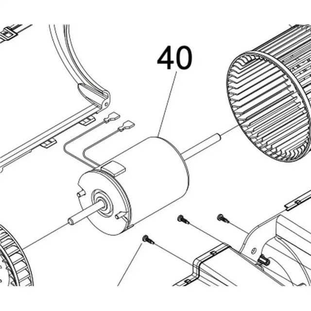 Exploded view of 521230 Suburban Mfg Kit Motor and Gasket for easy assembly