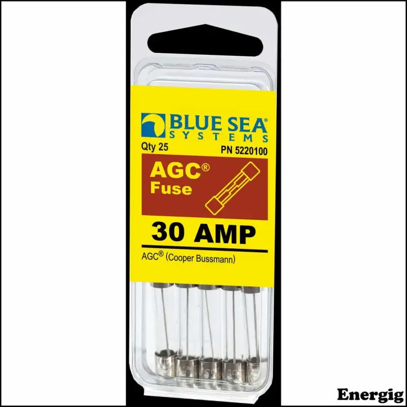 Pack of 30 Blue Sea Fuse AGC 30A for reliable circuit protection