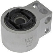 Silver metal and black rubber Dorman control arm bushing for Dorman control arm replacement