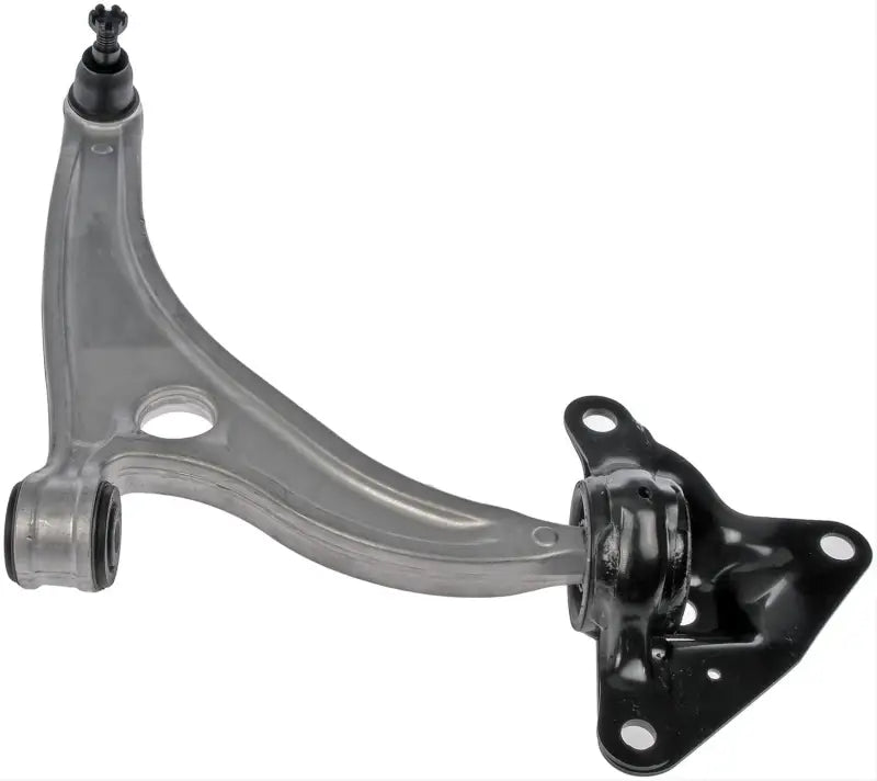 Silver and black Dorman control arm for car suspension replacement