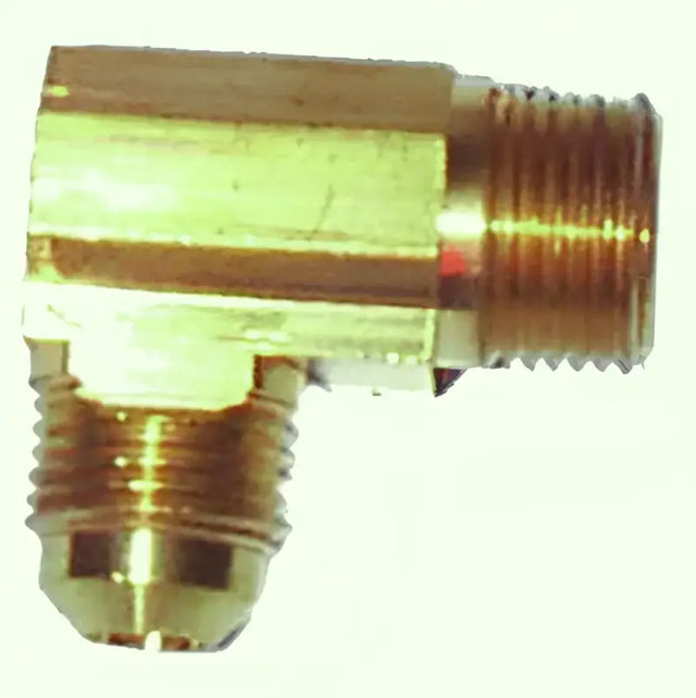 Brass 90-degree fitting for 3/8 inch connections by Suburban Mfg, part of the 525025 service kit. Durable and reliable.