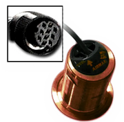 Furuno 525T-LTD/20 transducer, 50/200Khz, low-profile 20-degree tilted element, ideal for fishfinders and depth sounders.