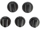 Five black Dometic stove control knobs for Wedgewood 35 stove control knob replacement