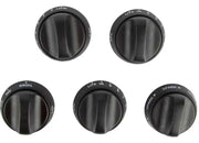 Five black Dometic stove control knobs for Wedgewood 35 stove control knob replacement