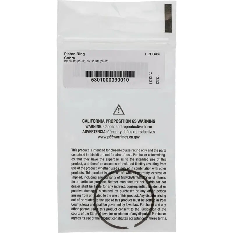 Piston rings for Cobra dirt bike, fits Vertex pistons, RV parts & accessories