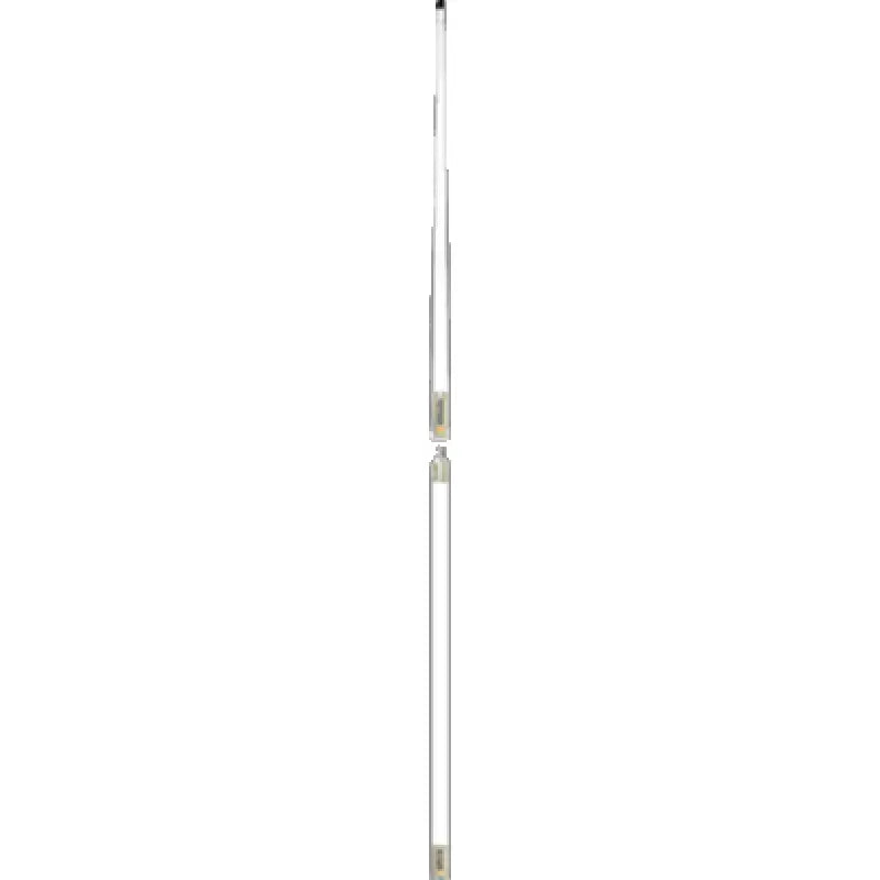 White fluorescent light bulb next to 532-VW-S Digital VHF Antenna for digital TV signal