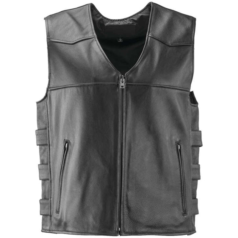 River Road Plains Leather Vest Black - 2XL - 094409