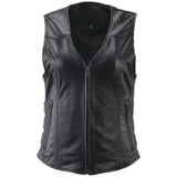 River Road Plains Leather Vest Black Womens - Medium - 094413