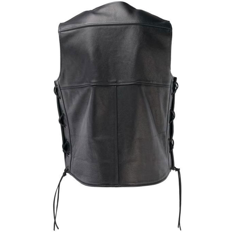 River Road Old Skool Leather Vest Black - Medium - 094432