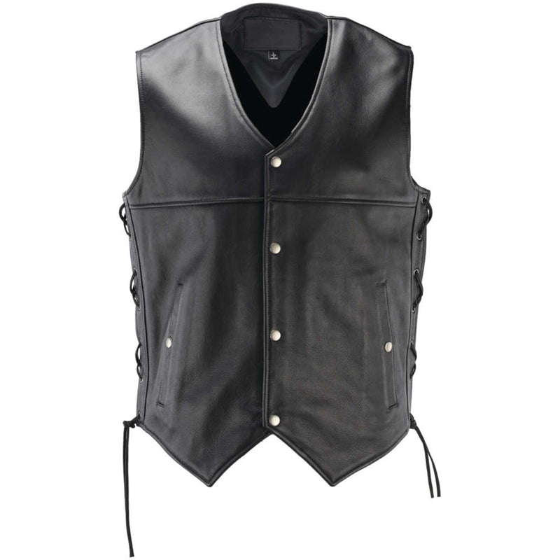River Road Old Skool Leather Vest Black - XL - 094434