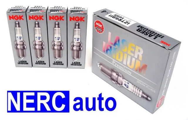 NGK 5344 IFR6D10 Laser Iridium Spark Plugs 4-Pack with NERC Auto branding.