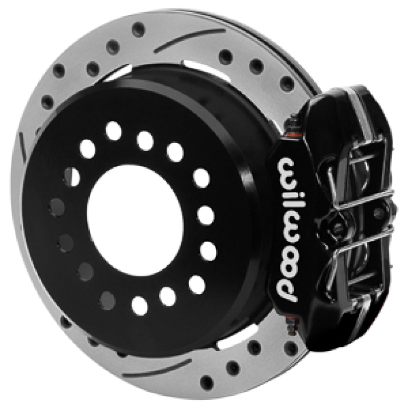 Wilwood 140-17120-D Wilwood Chevy Monte Carlo Forged 4 Piston DynaPro Black Caliper HP32 VV D&S Rotor - 11.00x0.81