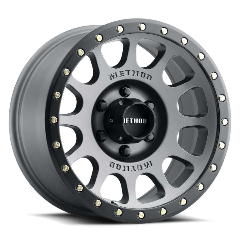 Method Wheels MR30568060800 Method MR305 NV 16x8 / 0mm Offset / 6x5.5 BP / 108mm CB / Titanium - Matte Black Lip - MR30568060800