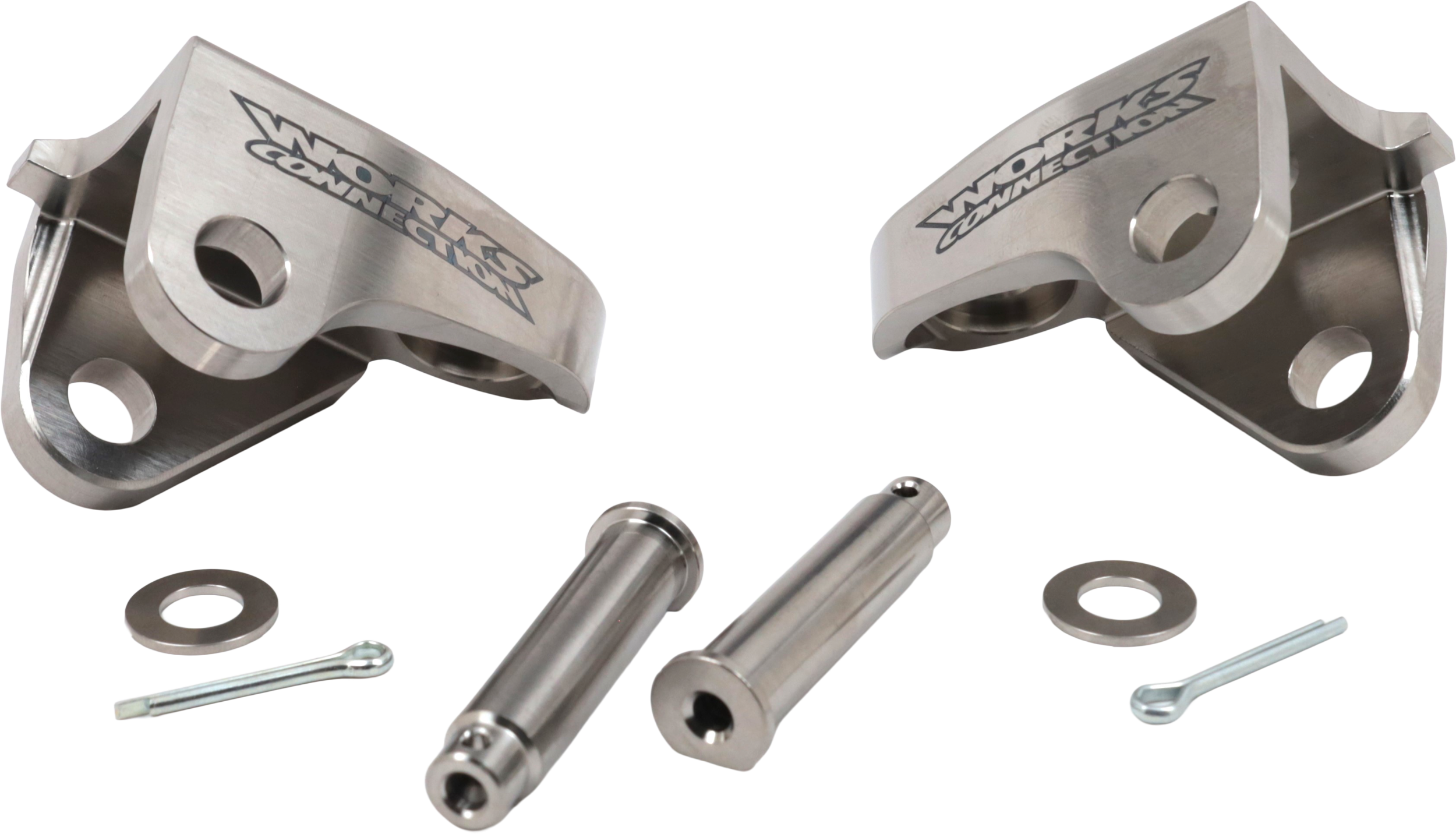 Works Offset Footpeg Mounts Foot Controls 20-520 - Titanium Peg Mount CRF250 450