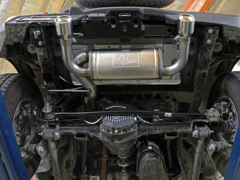 aFe 49-33137-B aFe Vulcan 3in 304 SS Axle-Back Exhaust 2021 Ford Bronco L4-2.3L (t)/V6-2.7L (tt) w/ Black Tips