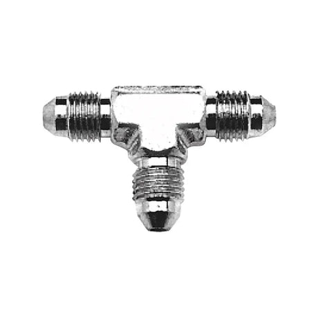 Chrome-plated T-shaped fitting for -3AN flare connections in 5453330E Speedfx series