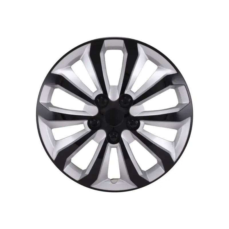 54915BLK Coast2Coast wheel cover set of 4 for 18-20 Kia Rio, featuring a sleek black and silver design, enhancing your car's style and protection, RV, Automotive, Powersports, off-road, marine, exterior, truck accessories, interior, truck bed, rv parts, Maintenance, Wheel and Tire Accessories, Shield Your RV, Car, and Tires with Durable Covers for All Seasons, AVADA - Best Sellers, Must Haves