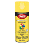 Yellow spray paint can of Vht Gloss Sun Yellow for a bright gloss sun yellow finish